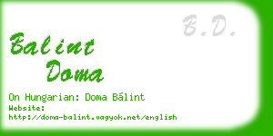 balint doma business card