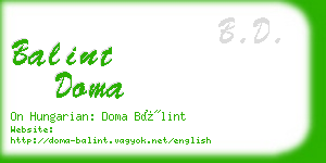 balint doma business card